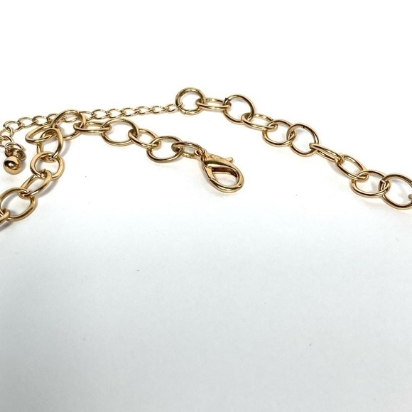 Necklace Bib Flowers Enamel Mother of Pearl Lucite Gold Tone 19”+2” NWT - Picture 5 of 10